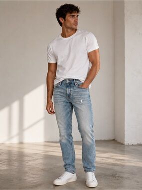 BlankNYC Wooster Slim Straight Distressed Jeans 30